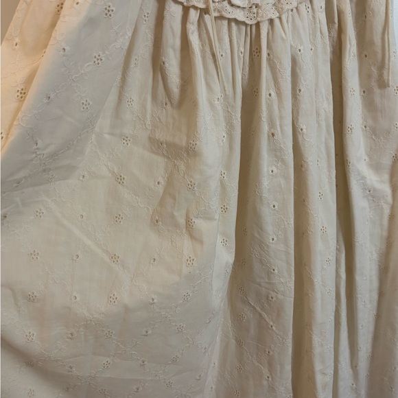 For Love & Lemons Cream Smocked Maxi Dress with Lace Trim - Picture 7 of 8